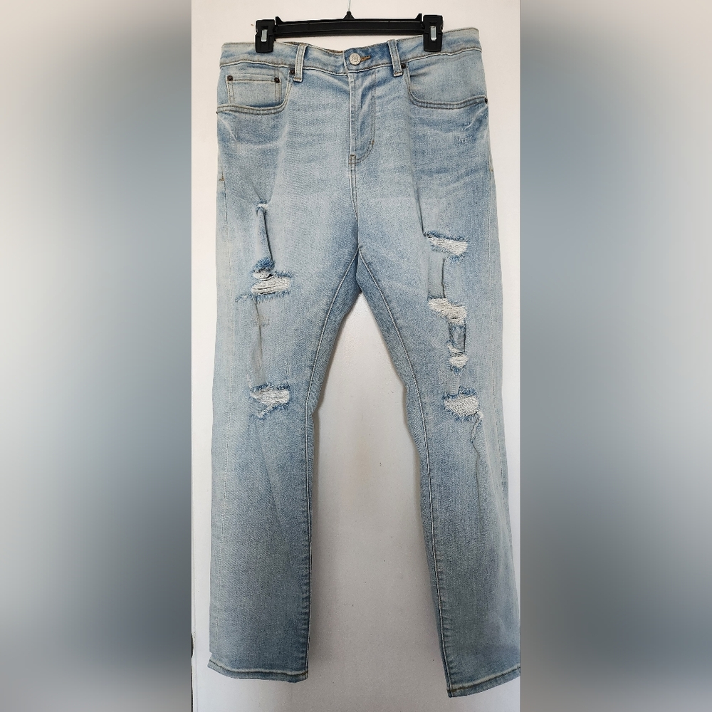 PacSun Men's Light Blue Distressed Men's Slim Jeans